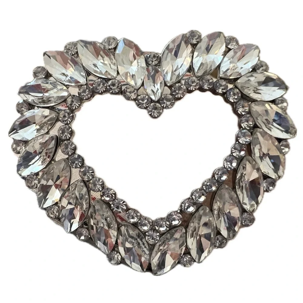 Kate Spade Heart Belt Rhinestone Crystals Pink Suede Size Small Medium Belt